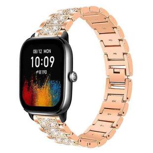 20mm For Amazfit Active 2 / GTS4 Mini xDfind Diamond Jewelry Steel Watch Band(Rose Gold)