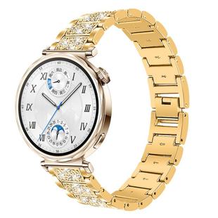 22mm For Huawei Watch GT5/GT5 Pro/4/4 Pro xDfind Diamond Jewelry Steel Watch Band(Gold)
