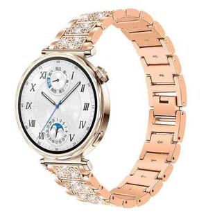 18mm For Huawei GT5/GT4 41mm / OPPO Watch X2 Mini xDfind Diamond Jewelry Steel Watch Band(Rose Gold)