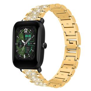 20mm For Amazfit Bip U / Lite / Bip 3 Pro xDfind Diamond Jewelry Steel Watch Band(Gold)