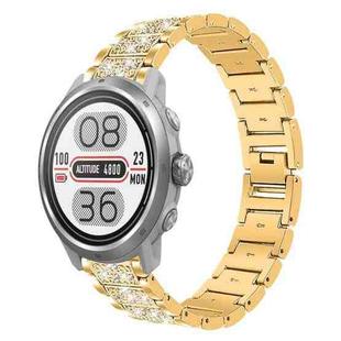 20mm For COROS APEX 2 42mm / PACE 2 xDfind Diamond Jewelry Steel Watch Band(Gold)