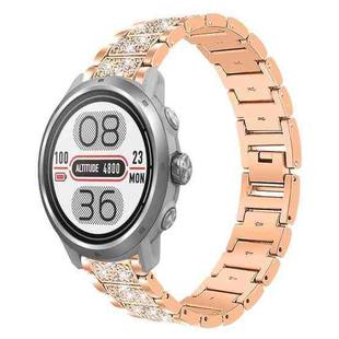 20mm For COROS APEX 2 42mm / PACE 2 xDfind Diamond Jewelry Steel Watch Band(Rose Gold)
