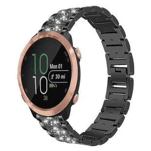20mm For Garmin Forerunner 570 42mm/245/645/158 xDfind Diamond Jewelry Steel Watch Band(Black)