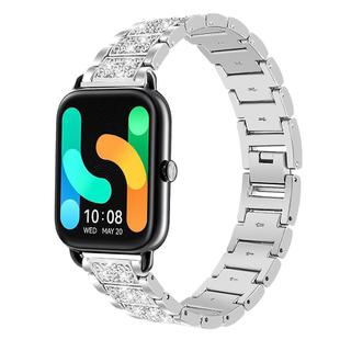 20mm For Xiaomi Haylou RS4 Plus LS11 xDfind Diamond Jewelry Steel Watch Band(Silver)