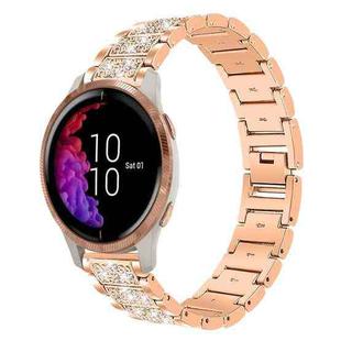 20mm For Garmin venu 2 / venu / Sq2 / Sq xDfind Diamond Jewelry Steel Watch Band(Rose Gold)