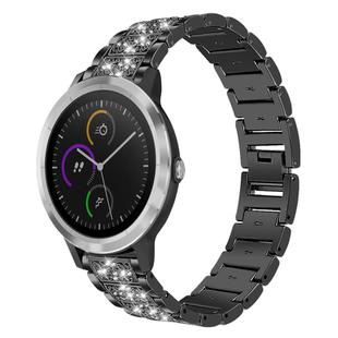 20mm For Garmin GarminMove Sport / vivoactive3 xDfind Diamond Jewelry Steel Watch Band(Black)