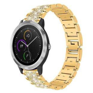 20mm For Garmin GarminMove Sport / vivoactive3 xDfind Diamond Jewelry Steel Watch Band(Gold)