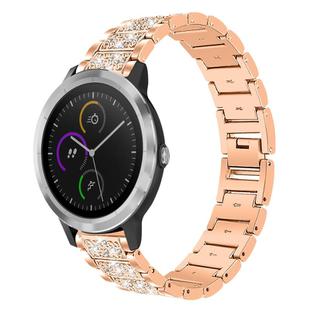 20mm For Garmin GarminMove Sport / vivoactive3 xDfind Diamond Jewelry Steel Watch Band(Rose Gold)