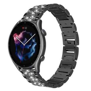 22mm For Amazfit GTR 4/3/3 Pro/Bip6/Bip5 xDfind Diamond Jewelry Steel Watch Band(Black)