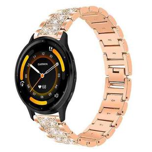 22mm For Garmin Venu 3 / vivoactive4 xDfind Diamond Jewelry Steel Watch Band(Rose Gold)