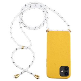 For iPhone 12 mini Wheat TPU Protective Case with Lanyard(Yellow)