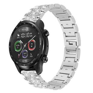 22mm For Ticwatch Pro X / Pro3 / Pro / GTX / E2 xDfind Diamond Jewelry Steel Watch Band(Silver)