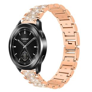 22mm For Xiaomi Watch S3/2 Pro/S2/S1 xDfind Diamond Jewelry Steel Watch Band(Rose Gold)