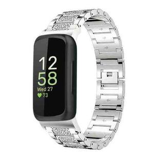 For Fitbit Inspire 3 12mm xDfind Diamond Jewelry Stainless Steel Watch Band(Silver)