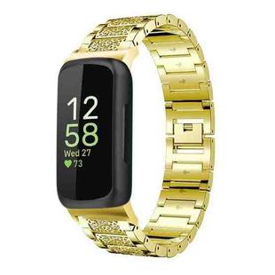 For Fitbit Inspire 3 12mm xDfind Diamond Jewelry Stainless Steel Watch Band(Gold)