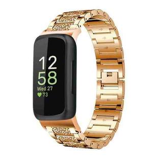 For Fitbit Inspire 3 12mm xDfind Diamond Jewelry Stainless Steel Watch Band(Rose Gold)