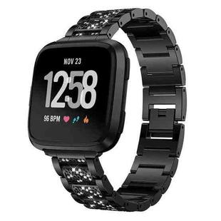 For Fitbit Versa 4 / 3 / Sense2 / 1 20mm xDfind Diamond Jewelry Stainless Steel Watch Band(Black)
