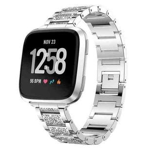 For Fitbit Versa 4 / 3 / Sense2 / 1 20mm xDfind Diamond Jewelry Stainless Steel Watch Band(Silver)