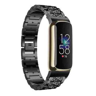 For Fitbit Luxe / Special Edition 12mm xDfind Diamond Jewelry Stainless Steel Watch Band(Black)