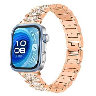For Huawei Watch Fit 4 Pro / Fit 4 / Fit 3 20mm xDfind Diamond Jewelry Stainless Steel Watch Band(Rose Gold)