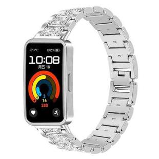 For Huawei Band 10 / 9 / 8 14mm xDfind Diamond Jewelry Stainless Steel Watch Band(Silver)