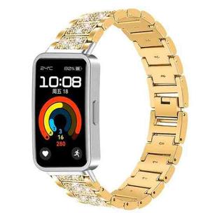 For Huawei Band 10 / 9 / 8 14mm xDfind Diamond Jewelry Stainless Steel Watch Band(Gold)