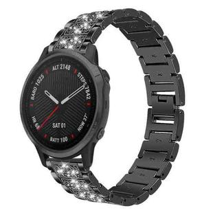 For Garmin Fenix 8/7S/6S/5S 20mm 18mm xDfind Diamond Jewelry Stainless Steel Watch Band(Black)