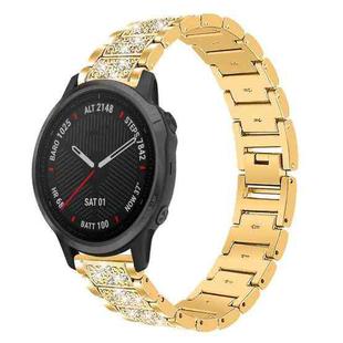 For Garmin Fenix 8/7S/6S/5S 20mm 18mm xDfind Diamond Jewelry Stainless Steel Watch Band(Gold)