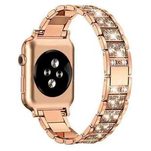 For Apple Watch 38 / 40 / 41 / S10 42mm xDfind Diamond Jewelry Stainless Steel Watch Band(Rose Gold)