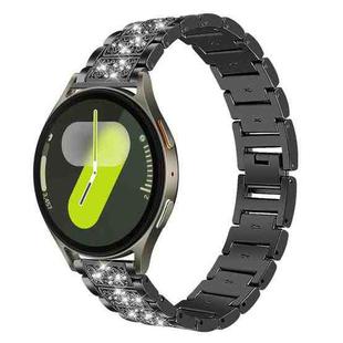 For Samsung Galaxy Watch7 / FE / 6 / 5 / 4 20mm xDfind Diamond Jewelry Stainless Steel Watch Band(Black)