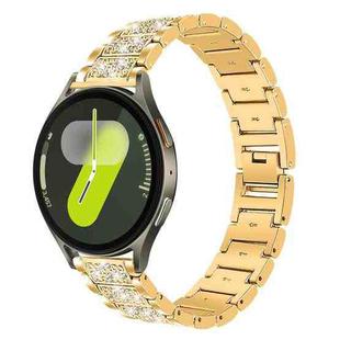For Samsung Galaxy Watch7 / FE / 6 / 5 / 4 20mm xDfind Diamond Jewelry Stainless Steel Watch Band(Gold)