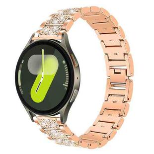 For Samsung Galaxy Watch7 / FE / 6 / 5 / 4 20mm xDfind Diamond Jewelry Stainless Steel Watch Band(Rose Gold)