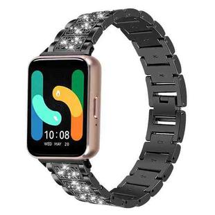 For Samsung Galaxy Fit3 18mm xDfind Diamond Jewelry Stainless Steel Watch Band(Black)