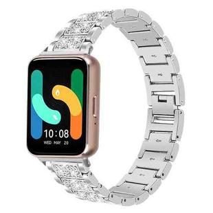 For Samsung Galaxy Fit3 18mm xDfind Diamond Jewelry Stainless Steel Watch Band(Silver)