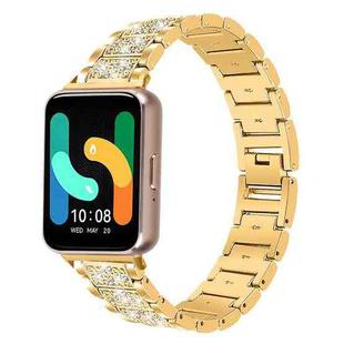 For Samsung Galaxy Fit3 18mm xDfind Diamond Jewelry Stainless Steel Watch Band(Gold)