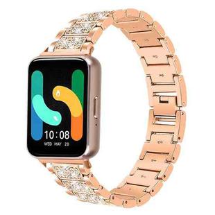 For Samsung Galaxy Fit3 18mm xDfind Diamond Jewelry Stainless Steel Watch Band(Rose Gold)