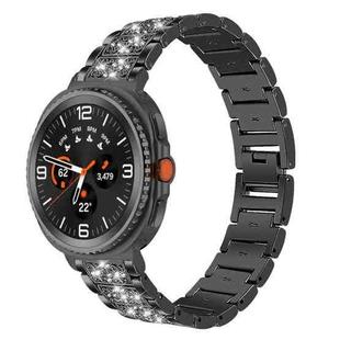 For Samsung Galaxy Watch8 20mm xDfind Diamond Jewelry Stainless Steel Watch Band(Black)