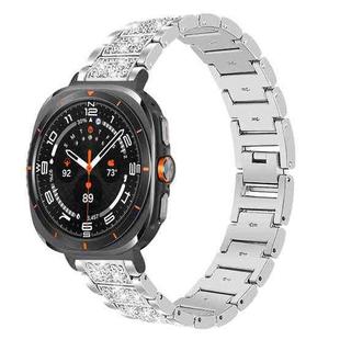 For Samsung Galaxy Watch Ultra 47mm 22mm xDfind Diamond Jewelry Stainless Steel Watch Band(Silver)