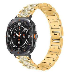 For Samsung Galaxy Watch Ultra 47mm 22mm xDfind Diamond Jewelry Stainless Steel Watch Band(Gold)