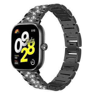 For Xiaomi Smart Band 9 Pro/Redmi Watch 5 20mm xDfind Diamond Jewelry Stainless Steel Watch Band(Black)