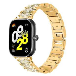 For Xiaomi Smart Band 9 Pro/Redmi Watch 5 20mm xDfind Diamond Jewelry Stainless Steel Watch Band(Gold)