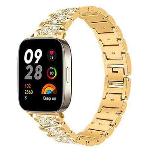 For Redmi Watch 3 20mm xDfind Diamond Jewelry Stainless Steel Watch Band(Gold)