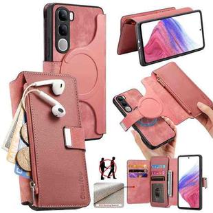 For vivo V40 Lite / V30e CaseNeo MagSafe RFID Anti-theft Zipper Wallet Retro Leather Phone Case(Pink)