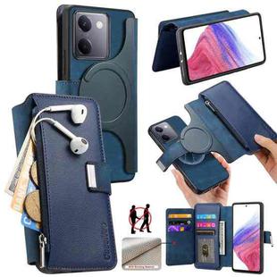 For vivo Y300+ / Y200 Pro CaseNeo MagSafe RFID Anti-theft Zipper Wallet Retro Leather Phone Case(Blue)