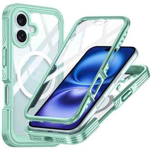 For iPhone 16 Life Waterproof MagSafe Magnetic Rugged Phone Case(Green)