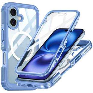 For iPhone 16 Life Waterproof MagSafe Magnetic Rugged Phone Case(Sky Blue)