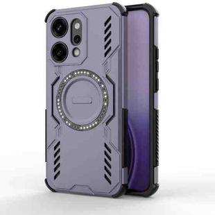 For OPPO Reno14 Pro 5G Global Butterfly Armor MagSafe Magnetic Ring Shockproof Phone Case(Purple)