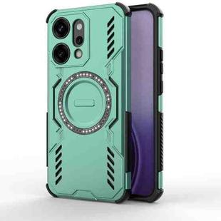 For OPPO Reno14 Pro 5G Global Butterfly Armor MagSafe Magnetic Ring Shockproof Phone Case(Light Green)