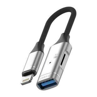 8 Pin to USB, TF Card Multi-function OTG Card Reader Adapter Cable, Length: 15cm(Silver)