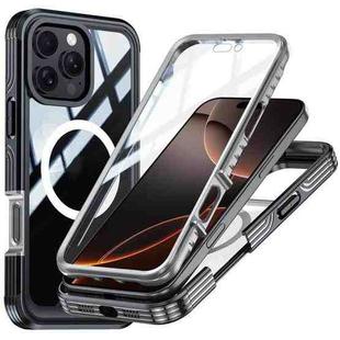 For iPhone 16 Pro Max Life Waterproof MagSafe Magnetic Rugged Phone Case(Black Grey)